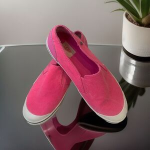 UGG Warlley Pink Slip On Canvas Upper Lined Shearling/Wool Heel‎ Shoes Women's 6